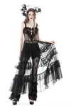 Gothic sexy transparent hearted layer lace mesh maxi dress DW814