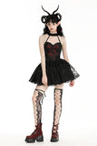 Gothic heartthrob little devil black mesh dress