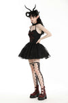 Gothic heartthrob little devil black mesh dress