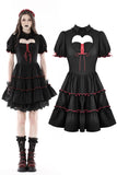 Gothic heart in red lace up dress DW836