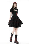 Gothic heart in red lace up dress DW836