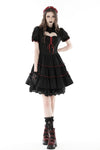 Gothic heart in red lace up dress DW836