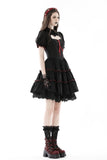 Gothic heart in red lace up dress DW836