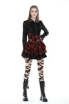 Punk rock red check frilly dress DW838