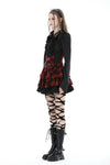 Punk rock red check frilly dress DW838