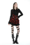 Punk rock red check frilly dress DW838