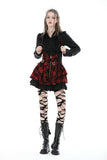 Punk rock red check frilly dress DW838