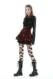 Punk rock red check frilly dress DW838