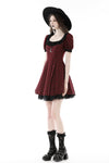 Devil magic moon red check dress  DW840