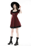 Devil magic moon red check dress  DW840