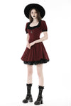 Devil magic moon red check dress  DW840