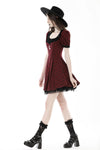 Devil magic moon red check dress  DW840