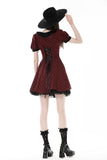 Devil magic moon red check dress  DW840