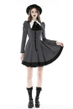 Black white strip preppy style dress DW845