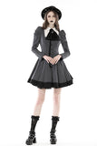 Black white strip preppy style dress DW845