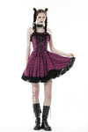 Rebel pink check sweet cool dress DW848