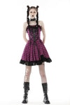 Rebel pink check sweet cool dress DW848