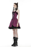 Rebel pink check sweet cool dress DW848