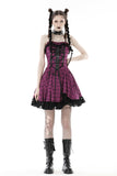 Rebel pink check sweet cool dress DW848