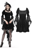 Gothic princess bell lace sleeves velvet dress DW858