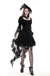 Gothic princess bell lace sleeves velvet dress DW858