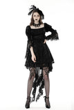 Gothic princess bell lace sleeves velvet dress DW858