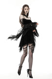 Gothic ruffle horn sleeves off-shoulder velvet dress DW864