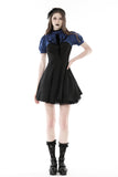 Blue black strip frilly collar dress DW866