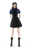 Blue black strip frilly collar dress DW866