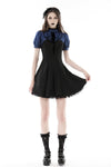 Blue black strip frilly collar dress DW866