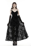 Gothic rose flocking maxi strap dress  DW867