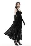 Gothic rose flocking maxi strap dress  DW867