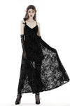 Gothic rose flocking maxi strap dress  DW867