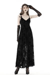 Gothic rose flocking maxi strap dress  DW867