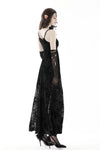 Gothic rose flocking maxi strap dress  DW867