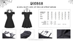 Black sexy lace up collar strap dress DW868