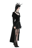 Gothic velvet ruffle lace hem high low dress DW877