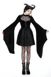 Gothic spider web sexy chest large sleeve velvet dress DW891