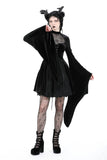 Gothic spider web sexy chest large sleeve velvet dress DW891