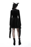 Gothic spider web sexy chest large sleeve velvet dress DW891