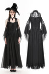 Halloween black witch off-shoulder maxi dress DW974