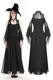 Halloween black witch off-shoulder maxi dress DW974