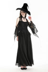 Halloween black witch off-shoulder maxi dress DW974