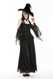 Halloween black witch off-shoulder maxi dress DW974