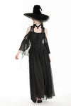 Halloween black witch off-shoulder maxi dress DW974