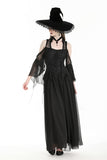 Halloween black witch off-shoulder maxi dress DW974