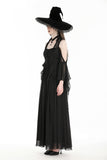 Halloween black witch off-shoulder maxi dress DW974