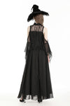 Halloween black witch off-shoulder maxi dress DW974