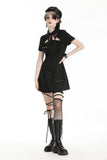 Black military gothic shirt dress DW975