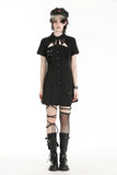 Black military gothic shirt dress DW975